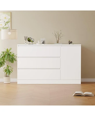 Wooden side cabinet with hidden drawers