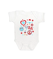Sweet Wink Baby Girls 4th Of July Doodle Short Sleeve Bodysuit