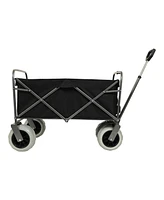 Heavy-Duty Beach Wagon & Foldable Utility Cart Combo