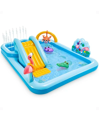 Intex 96" x 78" x 28" Inflatable Jungle Adventure Play Center Spray Kiddie Pool