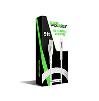 KickPOWER- Usb to Lightning Cable Mfi Certified (5ft length)