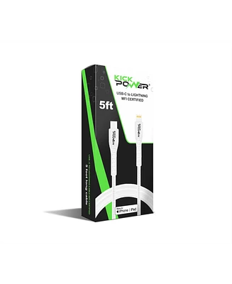 KickPOWER - Usb-c to Lightning Cable MFi Certified (5ft length)