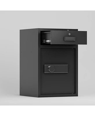 Business Coin Slot Safe - Electronic Lock, Keys, 23.6"x15.7"x14.5"