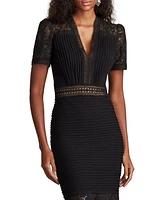 Tadashi Shoji Women's Brone Illusion Lace Cocktail Dress