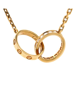 Pre-Owned Cartier Love Interlocking Necklace 18K Gold and Diamonds