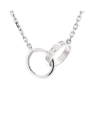 Pre-Owned Cartier Love Interlocking Necklace 18K White Gold and Diamonds