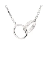 Pre-Owned Cartier Love Interlocking Necklace 18K White Gold and Diamonds