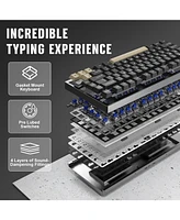 Yunzii AL75 Pro 75% Wireless Mechanical Gaming Keyboard,Full Aluminum Cnc,Bt/2.4G/Wired,Pbt Keycaps,Gasket Mounted Hot Swap,Custom Rgb Backlight