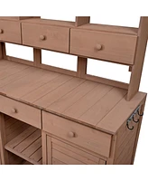 Garden Potting Bench with Hutch & Storage