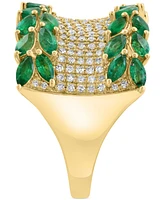Effy Emerald (2-7/8 ct. t.w.) & Diamond (1/2 ct. t.w.) Statement Ring in 14k Yellow Gold