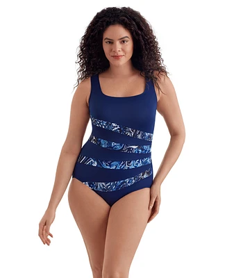 Longitude by Mimi Flamingo Solidtude Fan Tank One Piece Swimsuit