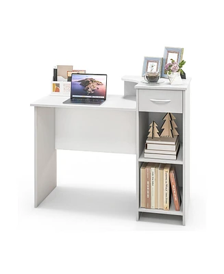 Computer Desk Modern Laptop Pc Desk with Adjustable Shelf and Cable Hole