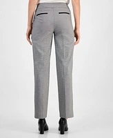 Kasper Women's L-Pocket Gingham-Print Pants, Regular & Petite