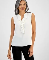 Kasper Petite Ruffled Sleeveless Top