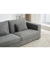 83" Modern Sofa Couches for Living Room, 3 Seater Sofa, Upholstered Compressed Cushions & Detachable Cover,Pewter