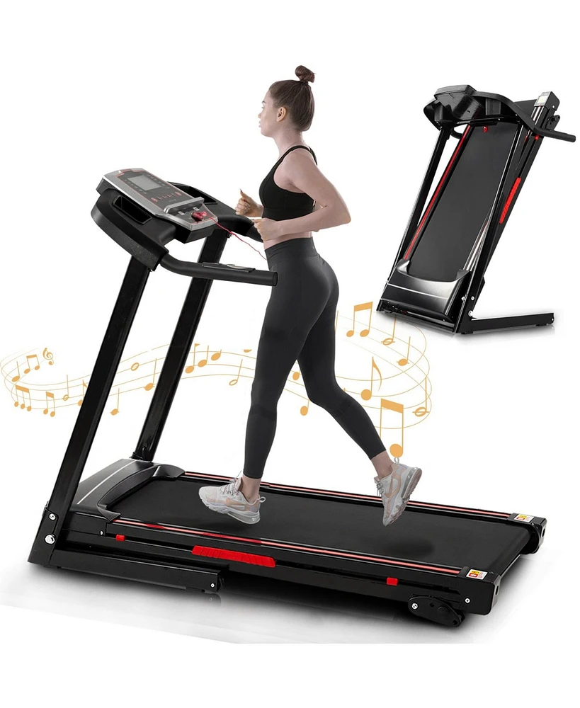 Electric Folding Treadmills for Running Walking with 12 Preset Programs，3.5HP Portable Foldable with Incline