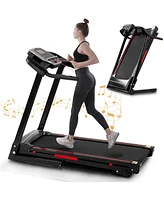 Electric Folding Treadmills for Running Walking with 12 Preset Programs，3.5HP Portable Foldable with Incline