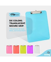 Plastic Clipboard Standard Pink, Translucent Low Profile Clip Board, Hangable Clipboard, 12.7” x 9”, Holds 100 Sheets, 1 Pc