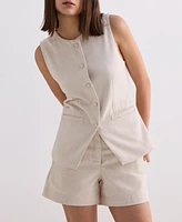 Reistor Women's Cotton Tweed Vest Jacket
