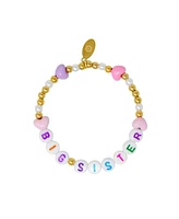 Zomi Gems Girls Sister/Lil Sis Hearts Bracelet Set