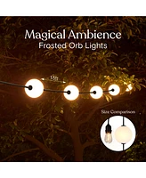 Brightech Ambience 30' Led Outdoor Orb String Lights with G100 Bulbs