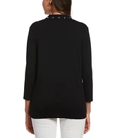 Rafaella Petite Cardigan Crew Neck Sweater