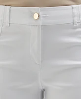 Rafaella Petite Satin Luxe Straight Leg Crop Pull On Pants
