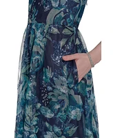 Eliza J Women's Embroidered Sequined Sleeveless Ball Gown