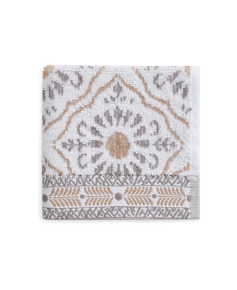 John Robshaw Rangila Cotton Washcloth, 12" x 12"