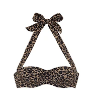 Lascana Women's Leopard Cheetah Print Bustier Bikini Swimsuit Top