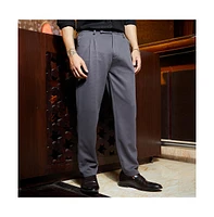 Campus Sutra Men's Ash Grey Micro-Waffle Chino Trousers
