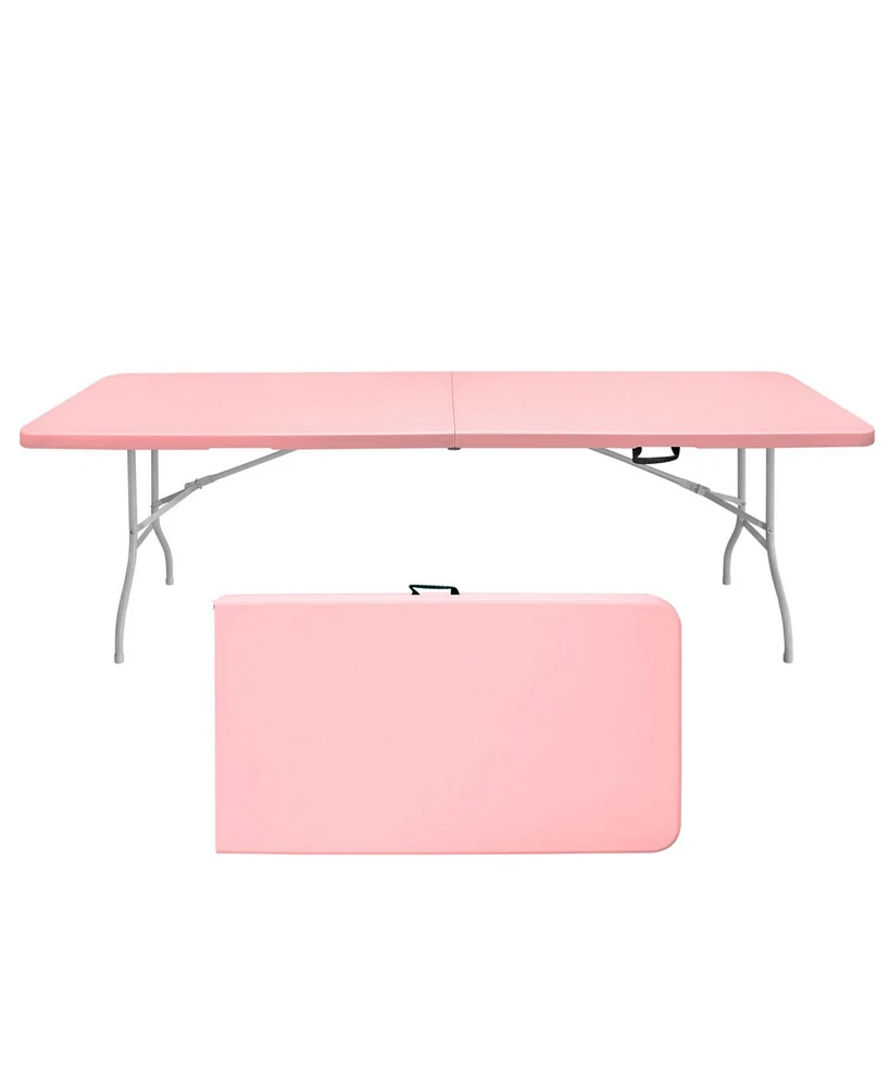 8ft Pink Folding Table - Portable & Durable
