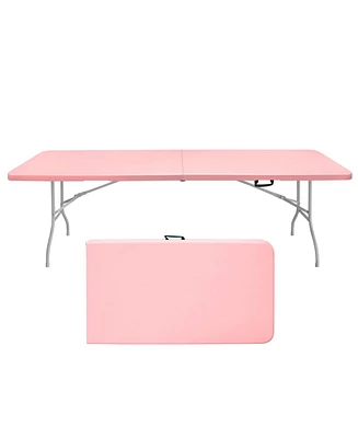 8ft Pink Folding Table - Portable & Durable