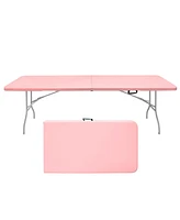 8ft Pink Folding Table - Portable & Durable