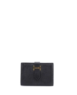 Pre-Owned Hermes Bearn Card Case Chevre Mysore