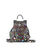 Pre-Owned Dolce & Gabbana Small Miss Sicily Backpack Printed Leather
