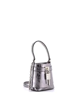 Pre-Owned Givenchy Micro Gv Shark Lock Bucket Bag Leather