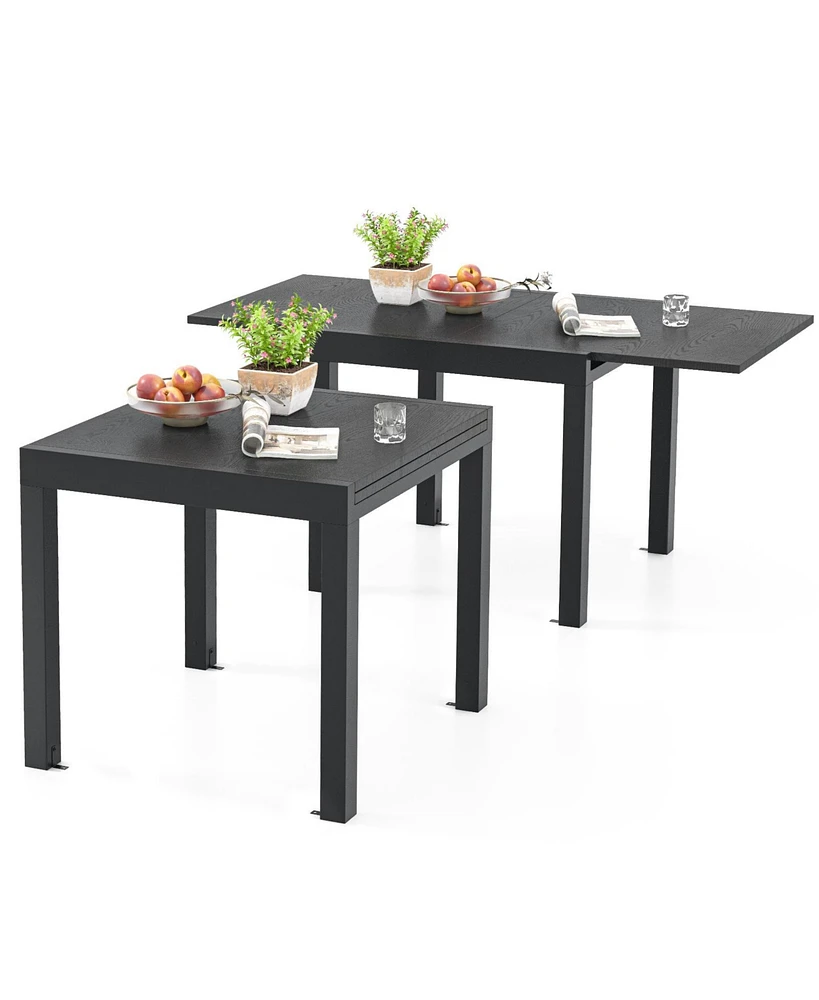 31.5 inches-63 inches Adjustable Patio Expandable Dining Table for 4-6 Person
