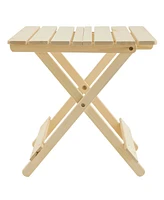 Folding Square Patio Table - Solid Wood