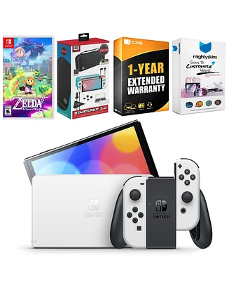 Nintendo Switch White Oled Console with the Legend of Zelda: Echoes of Wisdom, Surge Accessory Gaming Kit