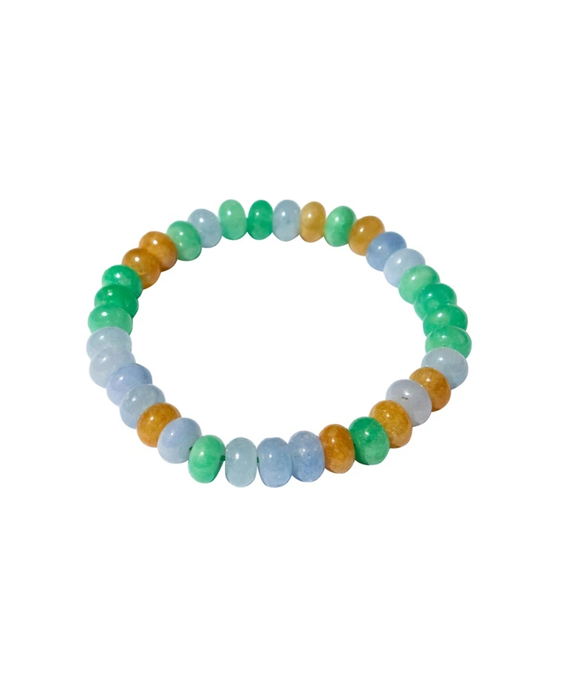 Lavender field - Beaded jade bracelet