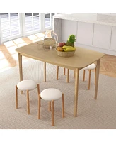 48 Inch Solid Wood Dining Table with Rubber Wood Supporting Legs for Kitchen Dining Room