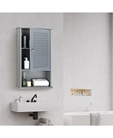 Bathroom Wall Mount Storage Cabinet Single Door with Height Adjustable Shelf