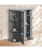 Bathroom Single Door Shelves Wall Mount Cabinet with Mirror