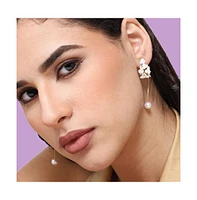 Sohi Gold-Plated Statement Dangler Drop Earrings