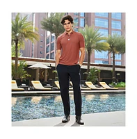 Campus Sutra Men's Sienna Brown Seamless Solid Polo T-Shirt