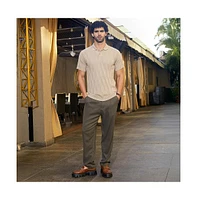 Campus Sutra Men's Camel Beige Webbing-Tactile Polo T-Shirt