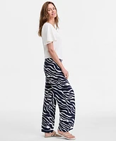Jm Collection Women's Print High-Rise Pull-On Knit Pants, Exclusively at Macy's