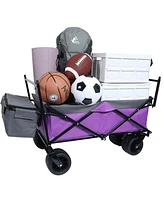 Collapsible Wagon with Canopy & All-Terrain Wheels (Purple)