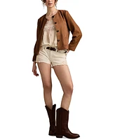 Lucky Brand Women's Festival Low-Rise Distressed Denim Shorts